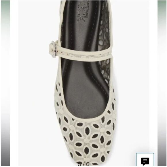 Acinda White and Black Floral Mary Jane Flats - Picture 13 of 16